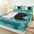 thumbnail image 7 of jejeloiu Cartoon Animal Axolotl Full Size Sheets,Pink Black Green Bed Sheets,Kawaii Salamander Sheet Sets,For Teens,Microfiber Bedroom Decor,4-Piece, 7 of 7