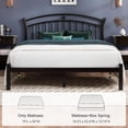 thumbnail image 6 of Virans Full Size Metal Platform Bed with Victorian Style Headboard, Heavy Duty Steel Slat Support, 12"Under Bed Storage,Easy Assembly, Black, 6 of 7