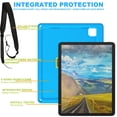 thumbnail image 3 of for iPad Pro 12.9 inch 2022/2021/2020/2018 Kids Case with 360 Rotating Kickstand Hand Strap, Removable Shoulder Strap, Rugged Shockproof Heavy Duty Protection Case for iPad Pro 12.9, Blue, 3 of 8
