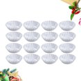thumbnail image 3 of EeaseMX 50 moldes de aluminio para tartaletas de huevo, antiadherentes, con forma de flor, reutilizables, para magdalenas y muffins (plateados), 3 of 7