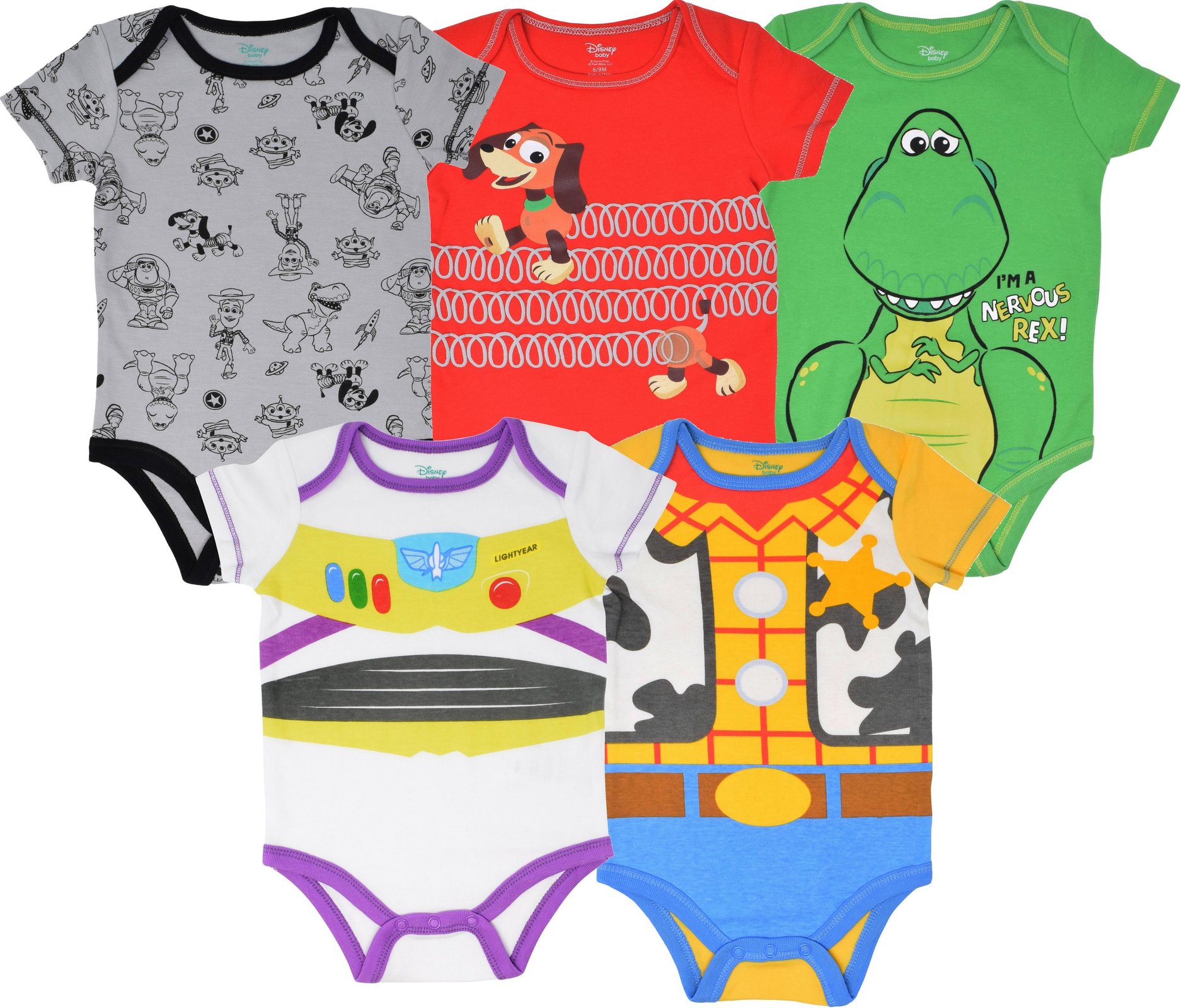 Disney Baby Boys Short-Sleeve Bodysuits 5-Pack photo 1