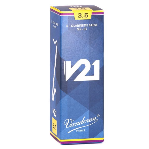 Vandoren Bass Clarinet V21 Reeds Strength #3.5; Box of 10
