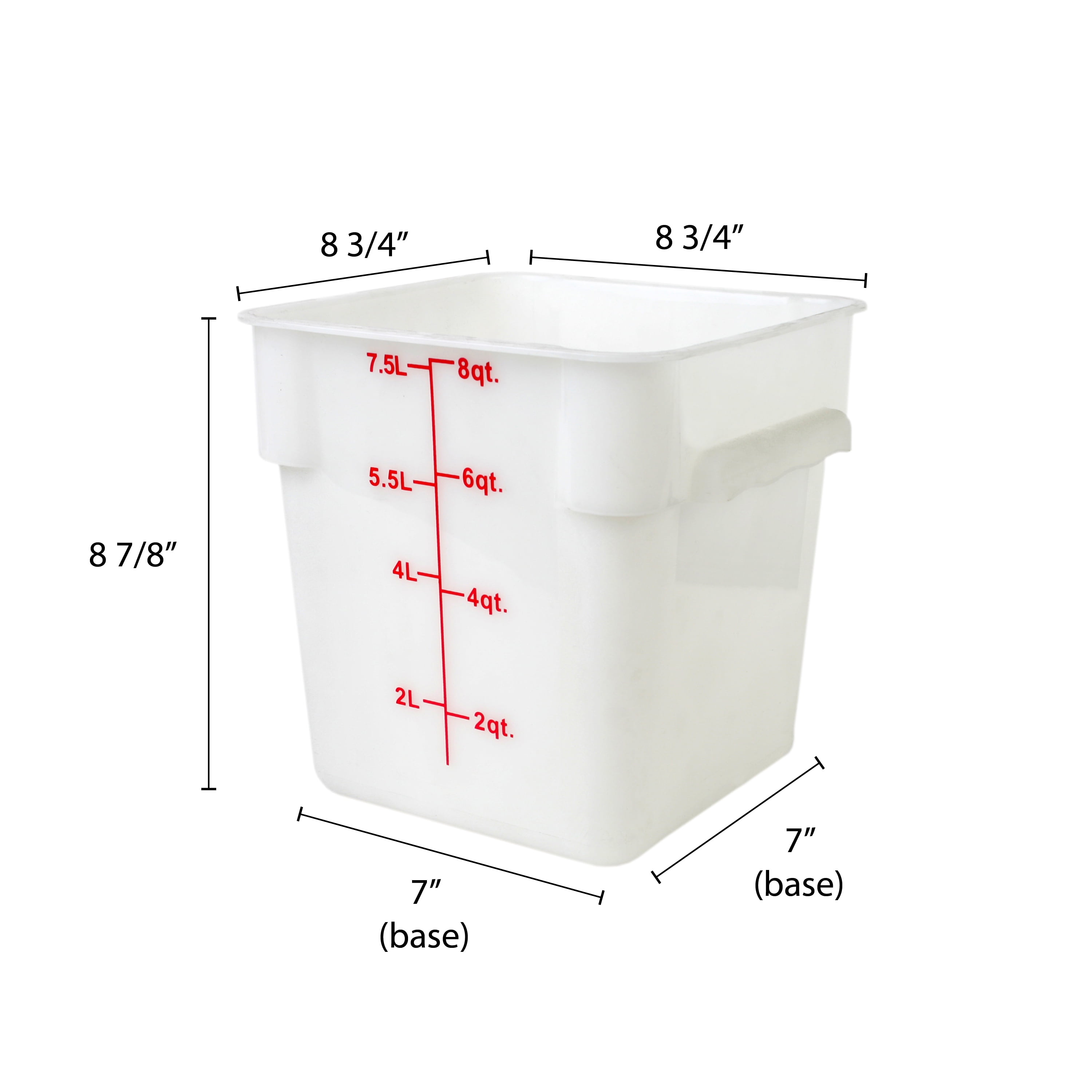 Choice 6 and 8 Qt. Red Square Polypropylene Food Storage Container Lid