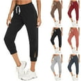 thumbnail image 2 of Maean Capris for Women Casual Slim Crop Pants Elastic Waist Drawstring Loose Comfy Yoga Pants with Pockets, 2 of 6