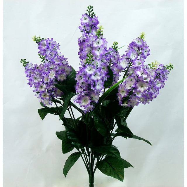 1 Pc, 17.5 Inch Artificial Lilac Bush w/10 Stems For Spring Décor