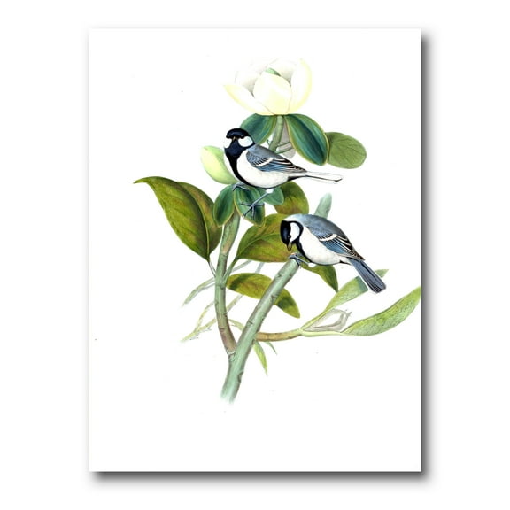 Vintage Countryside Birds On Branch I 8 in x 12 in Painting Canvas Art Print, by Designart