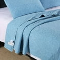 thumbnail image 4 of Kasentex  3-Piece Stone Washed Quilt Set Soft Cotton Reversible Bedspread Coverlet Set Light Blue Queen, 4 of 5
