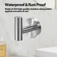 thumbnail image 3 of Towel Hooks for Bathroom,6 Packs Wall Mount Towel Holder,Black Matte Wall Robe Hook,Stainless Steel Heavy Duty Door Hanger Towel Hook for Kitchen, Bedroom,Hotel,Pool,Coats - Silver, 3 of 14