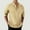 2#Khaki, variant on JXMVOJ Men's Half Button Down Shirt Short Sleeve Textured Regular Fit Solid Color Summer Beach Plain Tops Casual Vacation Beach Shirt Herringbone Summer Top