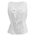 thumbnail image 4 of Cqxid525 Tank Tops for Women Women's Blouse Solid Color Tie with Bow Sleeveless Shirt Casual, 4 of 5