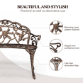 thumbnail image 3 of VINGLI 38.5" Patio Park Garden Outdoor Metal Rose Bench,Cast Iron Cast Aluminium Frame Antique Finish Chair,Accented Lawn Front Porch Path Yard Decor Deck Furniture for 2 Person SeatBronze, 3 of 9