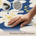 thumbnail image 6 of ODIKA 4'x6' Blue White Floral Organic Design Washable Area Rug Stylish Botanical Pattern with Modern Flair Pet Friendly, Non-Shedding for Bedroom, Reading Nook, 6 of 7