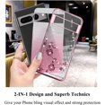 thumbnail image 4 of Cover for Google Pixel 7 Pro Case Clear Glitter Sparkle Aesthetic Google Pixel 7 Pro Phone Case Silicone Soft Flower Anti-Scratch Shockproof Funda Purple Slim (Pink), 4 of 14