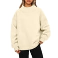 thumbnail image 2 of HAJWOH Mock Neck Sweatshirt For Women Oversized Turtleneck Sweater Long Sleeve Pullover Tops Fall Fashion Clothes, 2 of 6