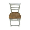 thumbnail image 4 of International Concepts Wood Emily Ladder Back Counter Height Stool - 24" Seat Height - Distressed Hickory/Stone, 4 of 10
