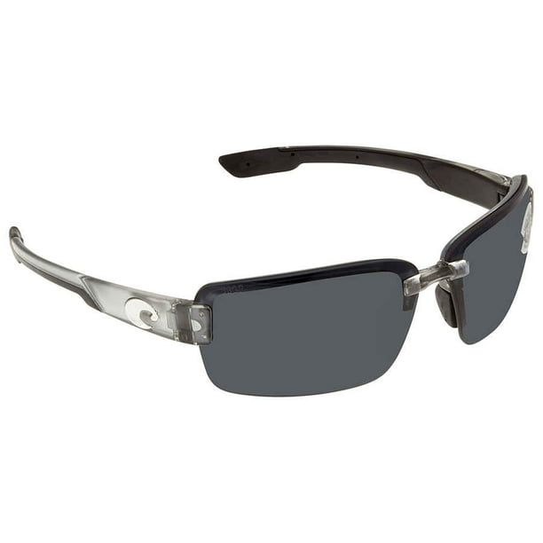 Costa Del Mar Costa Del Mar Galveston Gray 580P Wrap Men's Sunglasses