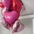 thumbnail image 4 of Globos Sowide con forma de corazón rosa y rojo, 18 cm, lámina de mylar, 12 unidades, 4 of 7