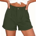 thumbnail image 3 of Bosfbaoi Women's Chino Shorts High Waist Pleated Front Shorts Summer Cuffed Hem Casual Shorts with Pockets, 3 of 7