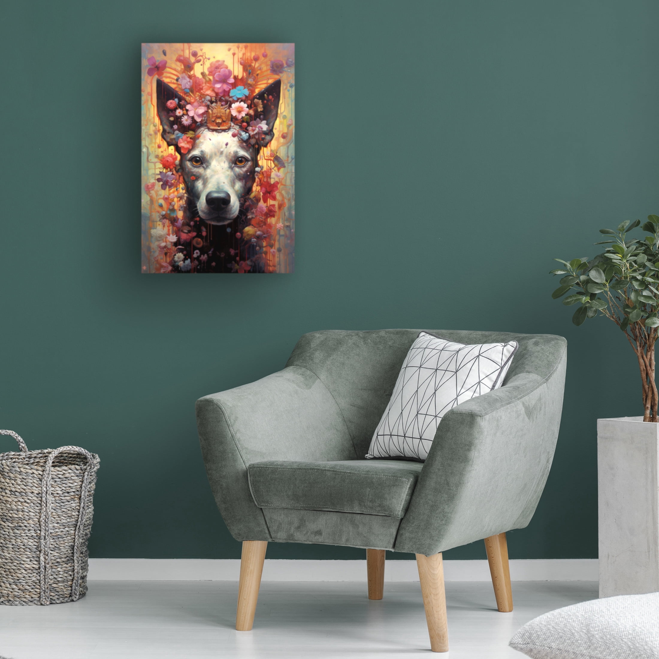Canvas Wall Art - Ray Heere 'Art Dog 12' Wall Art for Living Room, Bedroom, or Office Décor by Trademark Fine Art - 30 x 47 Inches