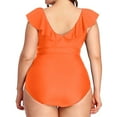 thumbnail image 5 of Bwdbhd Women Plus Size Swimsuit Women's Plus Size Shaping Body One Piece Swim Dresses Swimsuit Orange,L, 5 of 5