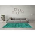 thumbnail image 3 of Ahgly Company Indoor Round Oriental Turquoise Blue Industrial Area Rugs, 5' Round, 3 of 4