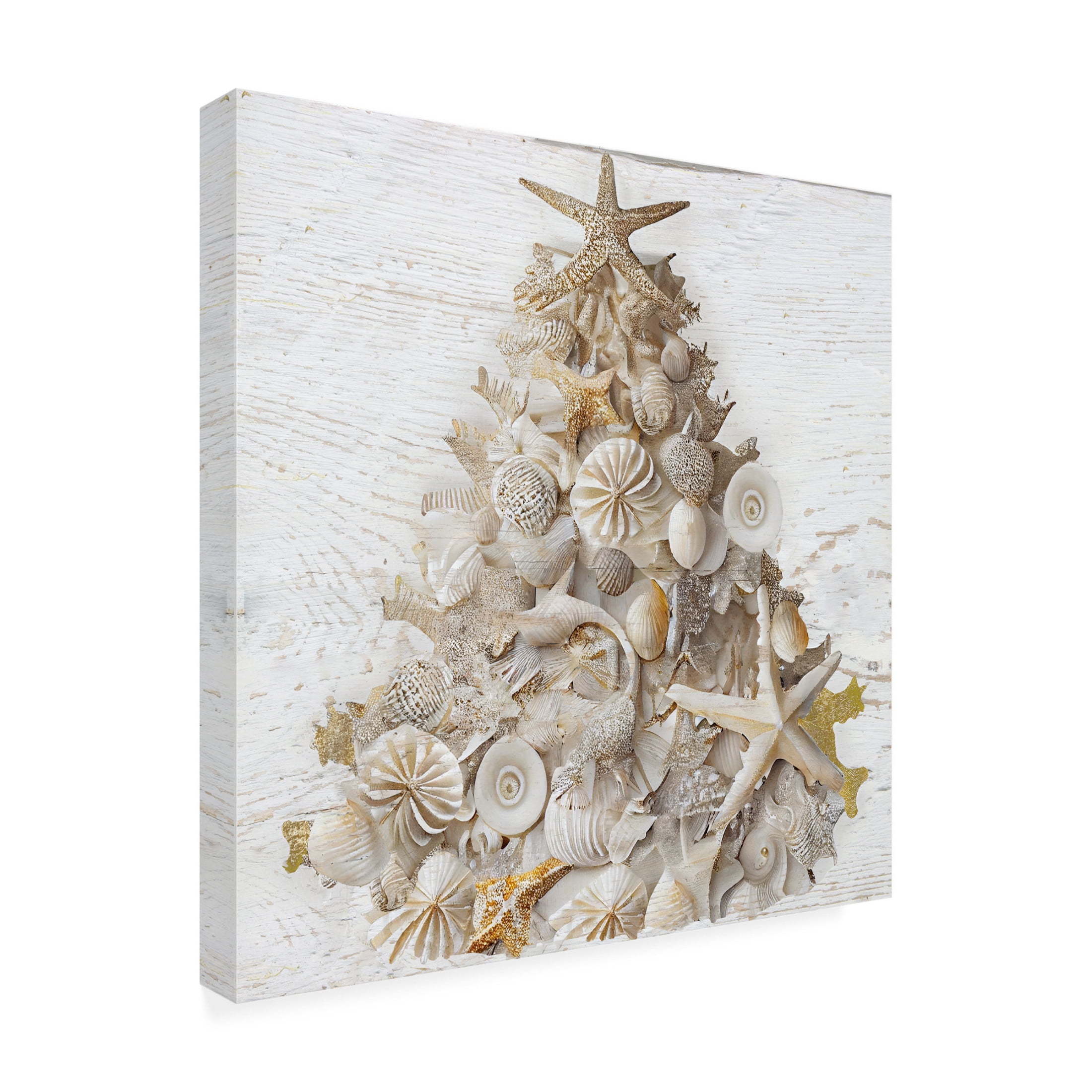Canvas Wall Art - Sasha 'Seaside Christmas II' Wall Art for Living Room, Bedroom, or Office Décor by Trademark Fine Art - 35 x 35 Inches