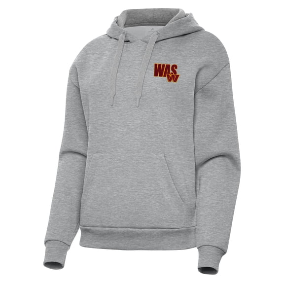 Women's Antigua  Heather Gray Washington Commanders Victory Pullover Hoodie