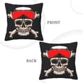 thumbnail image 3 of Square Decorative Throw Pillow Covers with Core, Skull With Red Hat Throw Pillows for Couch Sofa Bed Home Decor, 16"x16", 3 of 9