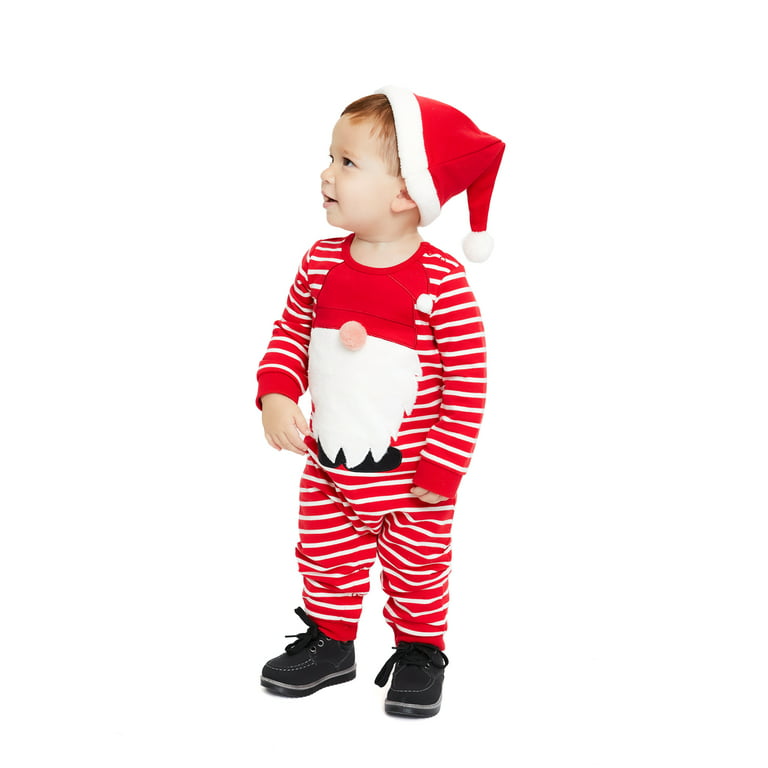 Baby Boy Girl Newborn First Christmas Clothe Romper Pant Hat Outfit  4Xpieces Set