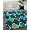 thumbnail image 3 of Ahgly Company Machine Washable Indoor Rectangle Transitional Deep-Sea Blue Area Rugs, 8' x 10', 3 of 7