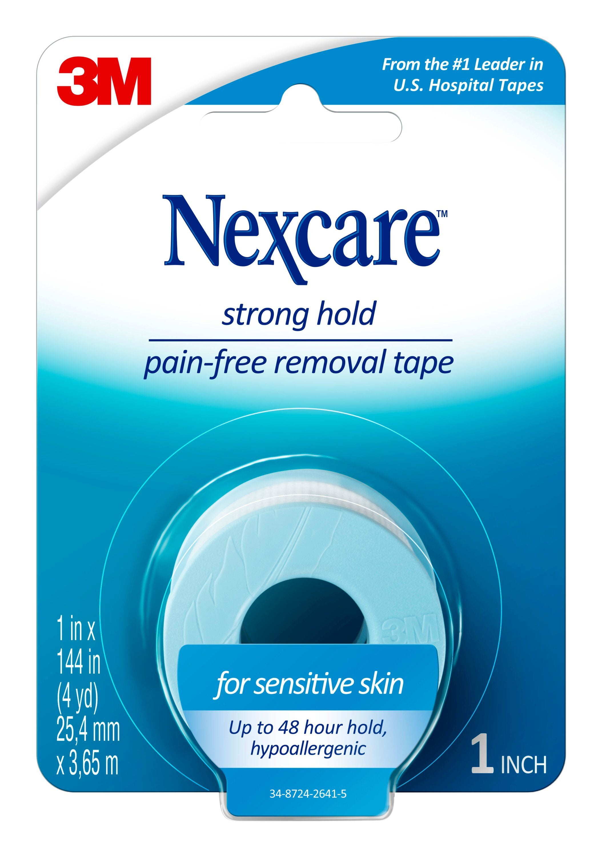 Nexcare Strong Hold PainFree Removal Tape, Made by 3M, 1 inch x 4