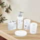 thumbnail image 3 of Juego de accesorios para baño de 5 piezas: soporte para cepillos de dientes de resina y dispensador de loción. blanco, 3 of 8