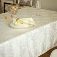 thumbnail image 2 of GLORY SEASON Textured Tablecloth Waterproof Spillproof Rectangle Jacquard Fabric Tabletop 60x102 in White, 2 of 6