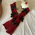 thumbnail image 6 of Women Twist Cable Knit Leg Warmer Sweet Bowknot Stretch Leg Cover Boot Socks, 6 of 20