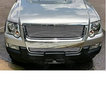 - GrillCraft FOR1109-BAO BG Series Polished Aluminum Lower 1pc Billet Grill Grille Insert for Ford Explorer