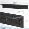 thumbnail image 3 of Wall Shelves W/Hooks, Floating Shelves Coat Rack (24 Inch, Black) by Icona Bay, 3 of 9