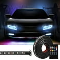 Car RGB LED Strip Lights, 2 Sets Exterior Underglow & Interior