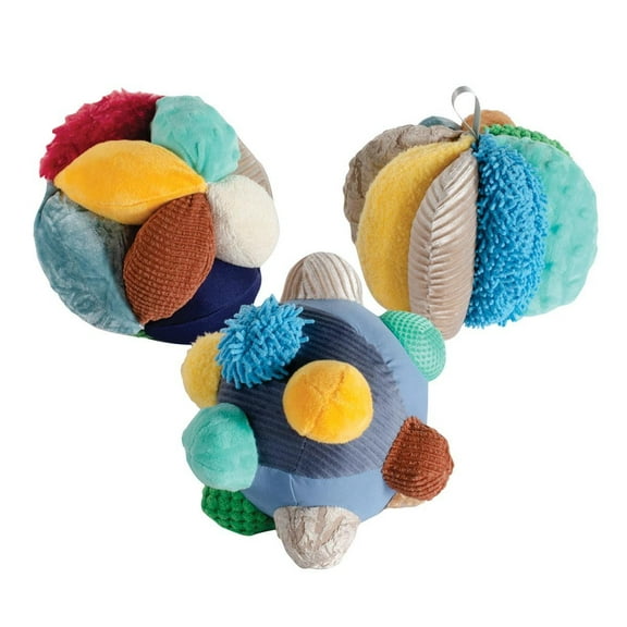 Kaplan Early Learning Company Knots and Knobs Plush Balls - Set of 3