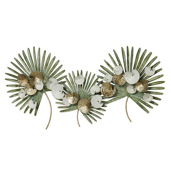 Fanned Array Dimensional Tropical Palm Leaf Wall Sculpture