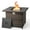 Brown, variant on Costway 32.5" Propane Fire Pit Table Outdoor Wicker Gas Firepit with Stainless Steel Burner Brown
