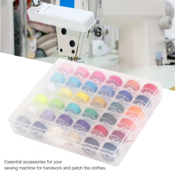 Bobinas de Plásstico para mácinas de Coser, Carretes Transparentes, 36 Rejillas, 25 Rejillas, Bobinas para Mácinas de Coser Con Estuche Transparente, Hilos de