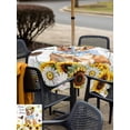 thumbnail image 5 of Outdoor Tablecloth with Umbrella Hole for Patio/Picnic/Party/Camping, Sunflowers Dog Waterproof Table Cloth Square Cover Washable, Spring Watercolor Floral Stars Colorful Plaid (54"x 54"), 5 of 8