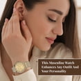 thumbnail image 4 of Strada White Crystal Japanese Movement Watch in Goldtone with Stainless Steel Mesh Belt Strap Birthday Christmas Gifts, 4 of 8