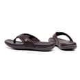 thumbnail image 7 of Avrnliq Womens Premium PU Faux Leather-Look Flip Flops, Brown Breathable Perforated Thong Sandals with Contoured Footbed, Comfortable Slip-On Beach Shoes for Summer,Size 45, 7 of 7