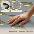 thumbnail image 6 of ODIKA 8'x10' Washable Area Rug Country Lake Scene With Vintage Fish And Pine Border Fishing Flowing Dynamic for King Size Bedroom Under Bed, Master Suite, Non-Shedding, Easy Care, 6 of 7
