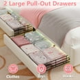 thumbnail image 4 of Full Size Led Bed with Drawers, Upholstered Full Bed Frame with Adjustable Headboard, Cute White Princess Bed with Crown Design for Girls, LED Full Frame with Storage, 4 of 10