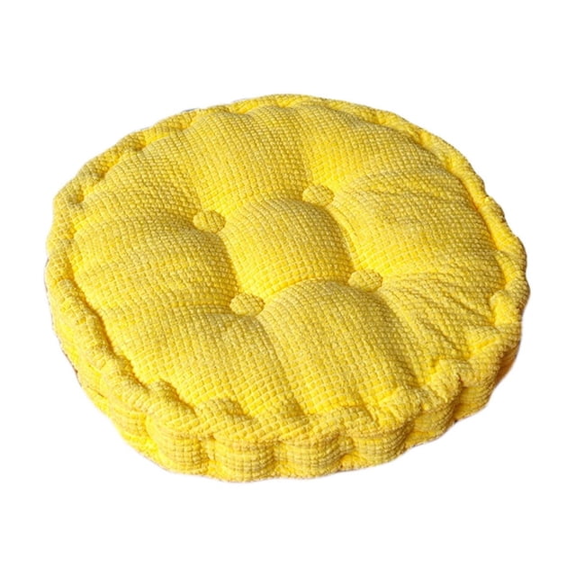Coussin Rond, Coussin Tatami Épaissi Intérieur Extérieur, Jaune-13.78 Pouces