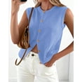 thumbnail image 6 of BTFBM Sweater Vest Women Casual Crewneck Loose Button Down Knit Sleeveless Cardigan Spring Clothes Summer Vest Tops, 6 of 8