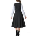 thumbnail image 3 of Vestido Pinafore Vintage INSPIRE CHIC para mujer con encaje, tirantes y botones, vestido midi con bolsillos XL negro, 3 of 6