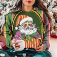 thumbnail image 2 of DHFJKG Christmas Funny Santa Sweatshirt For Women Long Sleeve Crewneck Printed Loose Fit Drop Shoulder Pullover For Festive Xmas Winter Casual Jumper Tops, 2 of 5